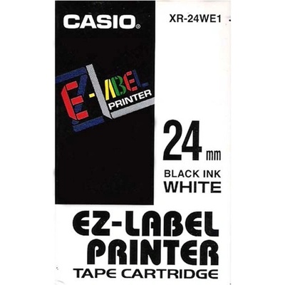 Páska do tiskárny štítků Casio XR-24WE1 24mm černý tisk/bílý podklad originál