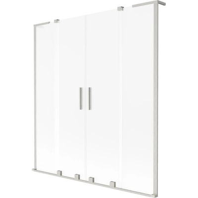 Mexen Velar L Дуо параван за вана, 2-крилен плъзгащ се 140 x 150 см, матиран, четкан никел - 896-140-003-32-97 (896-140-003-32-97)