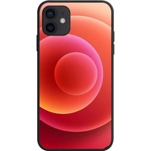 Pouzdro NXE měkký s motivem barevných kruhů iPhone 12 / 12 Pro - červený