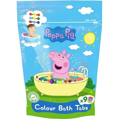 Peppa Pig Colour Bath Tabs farebné šumivé tablety do kúpeľa 9 x 16 g