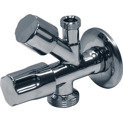 kombinovaný rohový ventil 1/2" x 3/8" x 3/4" s funkcí zpět.ventilu