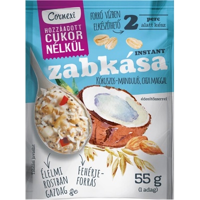 Cornexi Ovsená kaša mandľovo-kokosová s chia semienkami bez pridaného cukru 55 g