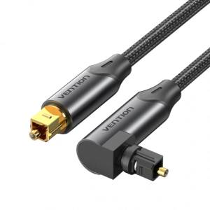 Vention Toslink оптичен, (аудио, 90 градуса, алуминий, черен), 5 м, кабел