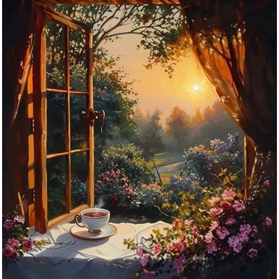 Norimpex - Puzzle Diamant painting: Still life with tea 30x40 cm - 1 - 39 piese