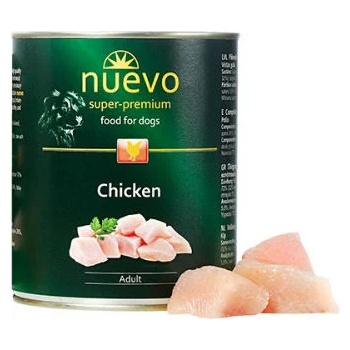 nuevo Dog Chicken - Консервирана храна за израснали кучета с пилешко месо, 2 броя х 800 гр