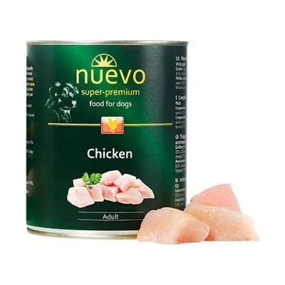 nuevo Dog Chicken - Консервирана храна за израснали кучета с пилешко месо, 2 броя х 800 гр