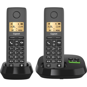 Gigaset PURE 120A Duo - 2 cordless telephones with answering machine - anthracite black [Compatible in DE - L36852-H3125-R143 (L36852-H3125-R143) Телефонни апарати