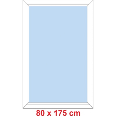 Soft Plastové okno 80x175 cm, FIX neotevíravé, Antracit struktura/bílá
