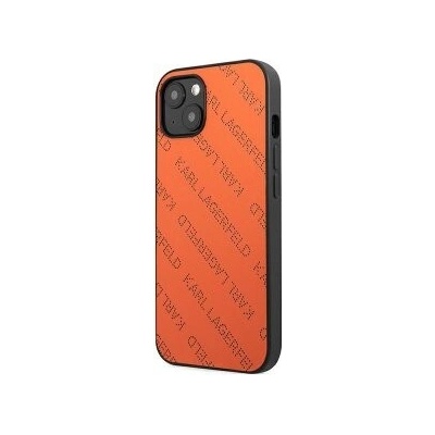 Púzdro Karl Lagerfeld iPhone 13 Mini Allover Logo oranžové