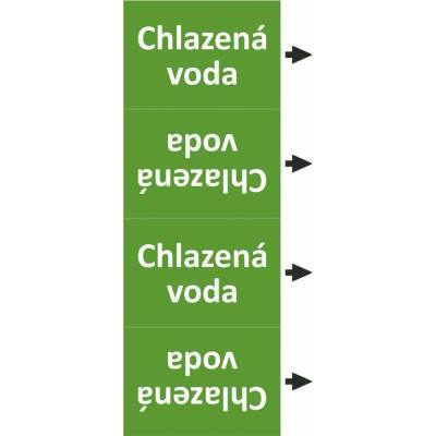 Grafiko | Chlazená voda - průměru trubky o 100 mm - Pás dle ISO 20560 - Materiál Folie s vyšší lepivostí s ochrannou laminací – High tack, Rozměr 105 x 1350 mm