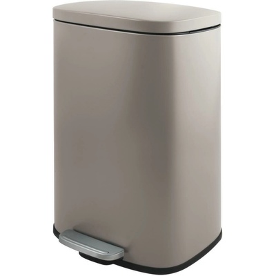 Spirella pedálový odpadkový koš Akira, matný šedo-hnědý, ocel, soft-close, 30 l