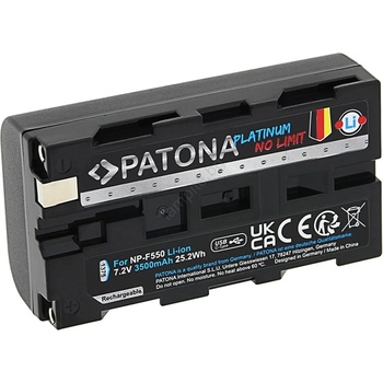 PATONA - Батерия Sony NP-F550/F330/F570 3500mAh Li-Ion Platinum USB-C зареждане (IM1129)