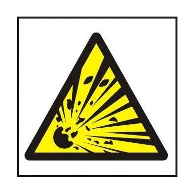 Symbol - nebezpečí výbuchu 210x210 mm plastová tabulka