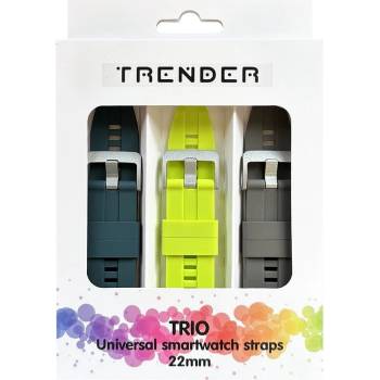 Image 1 of Trender Каишки Trender - Trio Bundle, 22 mm, 3 броя, зелени/сива (TR-TRIO12)