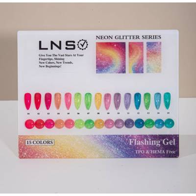 LNS UV/LED Gel Polish Neon Glitter Series 15 ml