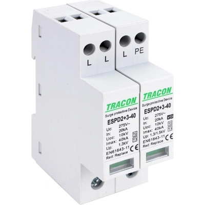 Tracon Zvodič prepätia AC typ T2+T3 40kA 3+1P ESPD2+3-40-3+1P