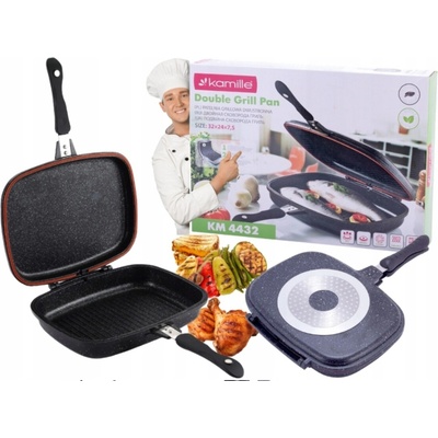Kamille Grilovací pánev 32 cm s mramorovým povrchem