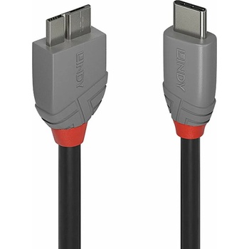 Lindy Кабел Lindy Anthra Line, от USB-C(м) към USB Micro-B 3.0(м), 0.5m, черен (LNY-36620)