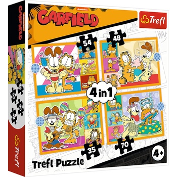 Trefl - Puzzle 4v1 Garfield loves lasagna - 1 - 39 piese