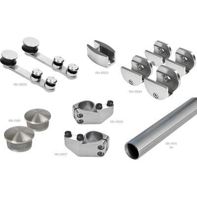 Závesný systém na sklenené dvere, sklo 8-12mm, AISI304