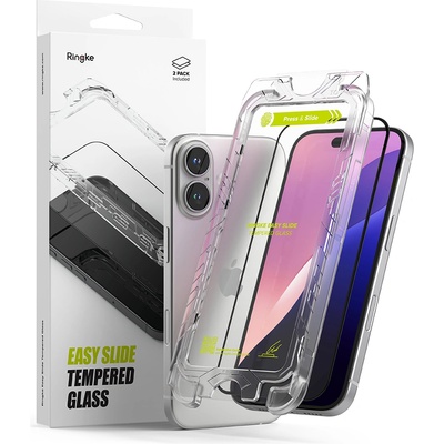 Ringke Протектор за iPhone 16 Plus / iPhone 15 Plus (комплект 2) - Ringke Easy Slide закалено стъкло - прозрачен
