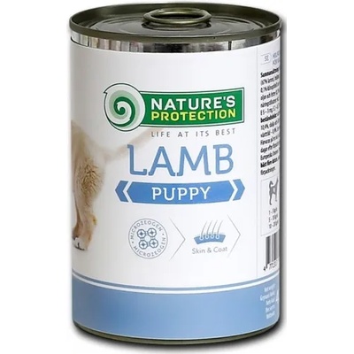 AKVATERA Nature's Protection DOG Puppy Lamb, консерва с агнешко месо за подрастващи кучета, Литва - 400 гр
