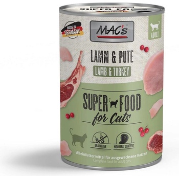 MAC's Mac’s Cat Lamb and Turkey - Премиум консервирана храна за котки с агнешко, пуешко месо и червени боровинки, 200 гр