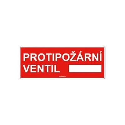 Protipožární ventil - bezpečnostní tabulka s dírkami, plast 2 mm 210x80 mm