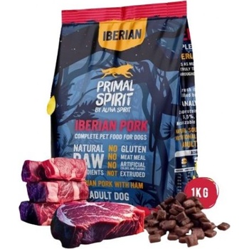 Alpha Spirit Primal Spirit Iberian pork Dog Food - студено пресована храна за кучета от всички породи с прасе, БЕЗ ПИЛЕ, БЕЗ ГЛУТЕН, 1 kg 1300814