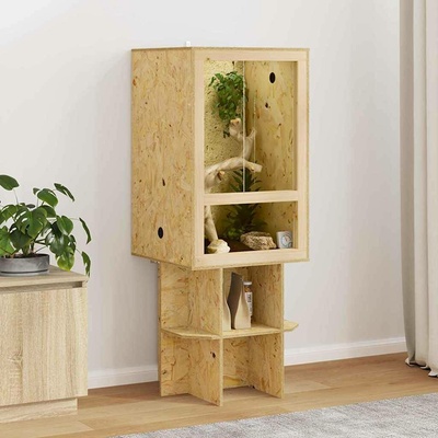 VidaXL terárium z OSB hnědé s policemi 50 x 50 x 130 cm 9799.3397888