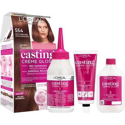 L'Oréal Casting Creme Gloss 554 chilli čokoláda barva na vlasy
