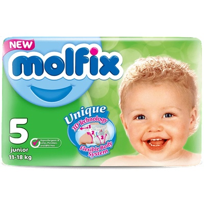 Molfix Бебешки памперси Molfix Jumbo 5 от 44бр. от 11до 18кг (m-8422-5)