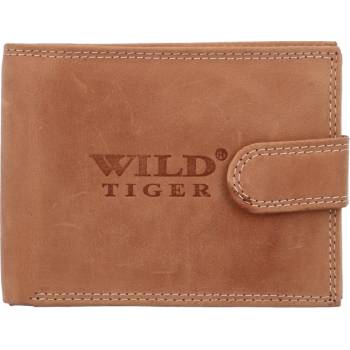 Wild Tiger pánska kožená peňaženka svetlo Nolan hnedá