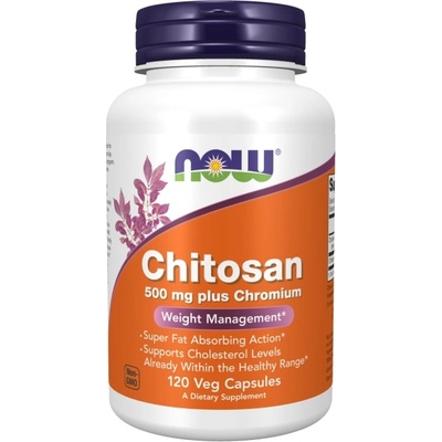 NOW NOW Chitosan 500 mg with Chromium, 120 Veg Capsules