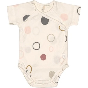 Lassig Бебешко боди с къс ръкав Lassig - Gots, 62/68 cm, 3-6 м, Circles Offwhite (4042183426341) - ozone