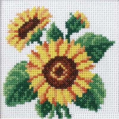 Sada na ruční vyšívání Slunečnice 11x11cm