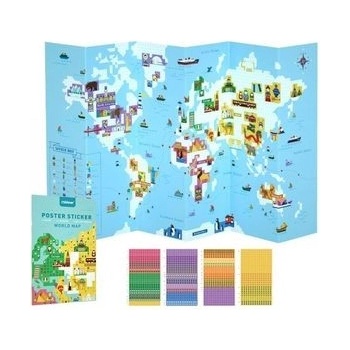 Mideer Mapa sveta samolepkový set