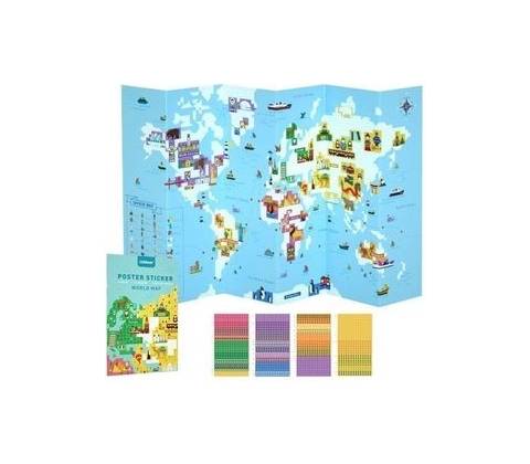 Mideer Mapa sveta samolepkový set