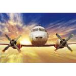 DIMEX ART Флизелинов фототапет самолет при залез слънце 375 x 250 см