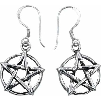 Vorlové Šperky stříbrné náušnice pentagram N284