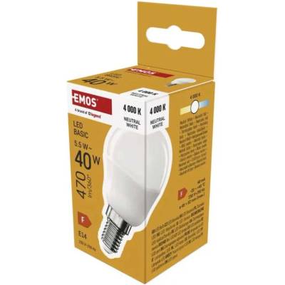EMOS LED žiarovka Basic Mini Globe E14 5,5 W 40 W 470 lm Neutrálna biela ZL1F23
