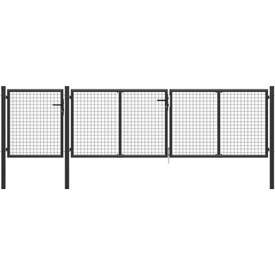 OMAXI Zahradní brána ocelová 400 x 100 cm antracitová 736097