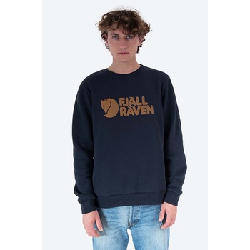 Fjallraven Памучен суичър Fjallraven Logo Sweater в тъмносиньо с апликация F84142 (F84142)