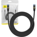 Baseus B0013320B111-02, 2х RJ45, 10 GB/s, Cat. 7, 2m, Черен