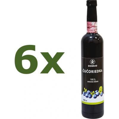 Dobrio Čučoriedka lesná 100% ovocná šťava BIO 6 x 500 ml