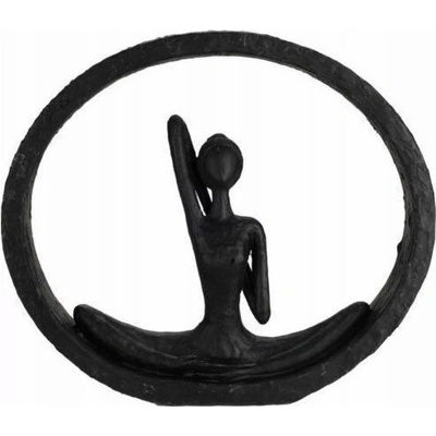 Home Styling Collection Figurka jóga výška 19,5 cm barva černá