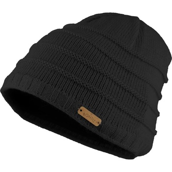 Bontis dětská čepice s vypleteným pruhovaným vzorem černá