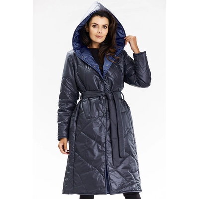 Awama Woman's Coat A686 Navy Blue čierna