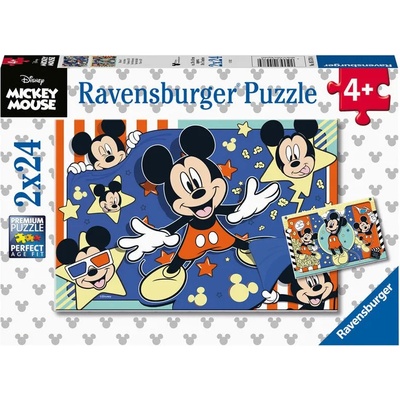 Ravensburger Пъзел Ravensburger от 2 x 24 части - Мики Маус (5578)