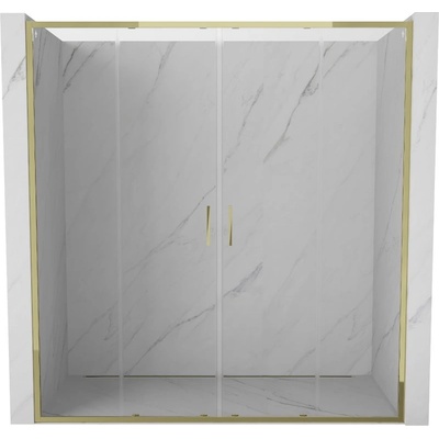 Mexen Exo двойни плъзгащи се душ врати 190 см, прозрачни, златни - 8152-190-000-50-00 (8152-190-000-50-00)